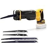 bleujardin Scie récipro sans fil pour batterie bleujardin 18 V, 20 V, scie sabre professionnelle avec 4 lames de scie, 3500...