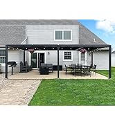 bleujardin Pergola Bioclimatique en Aluminium 3,5 x 7,2 m, Tonnelle de Jardin Exterieur Imperméa...