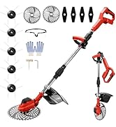 Débroussailleuse avec brosse anti-mauvaises herbes pour batteries bleujardin, débroussailleuse sans fil 21 V, manche télescopique 100-140 cm (2...