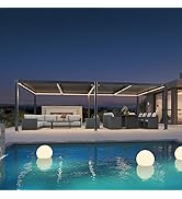 bleujardin Pergola Bioclimatique en Aluminium 3,5 x 7,2 m, Tonnelle de Jardin Exterieur Imperméa...