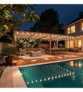 bleujardin Pergola Bioclimatique en Effet Bois Aluminium 3.5 x 8.5 m, Pergola avec LED, Tonnelle...