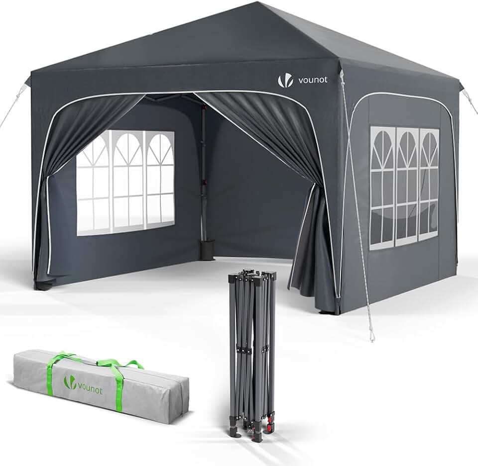 bleujardin - tonnelle pliante série jardin 3x3m, anti-UV, imperméable, hauteur réglable, sac transport