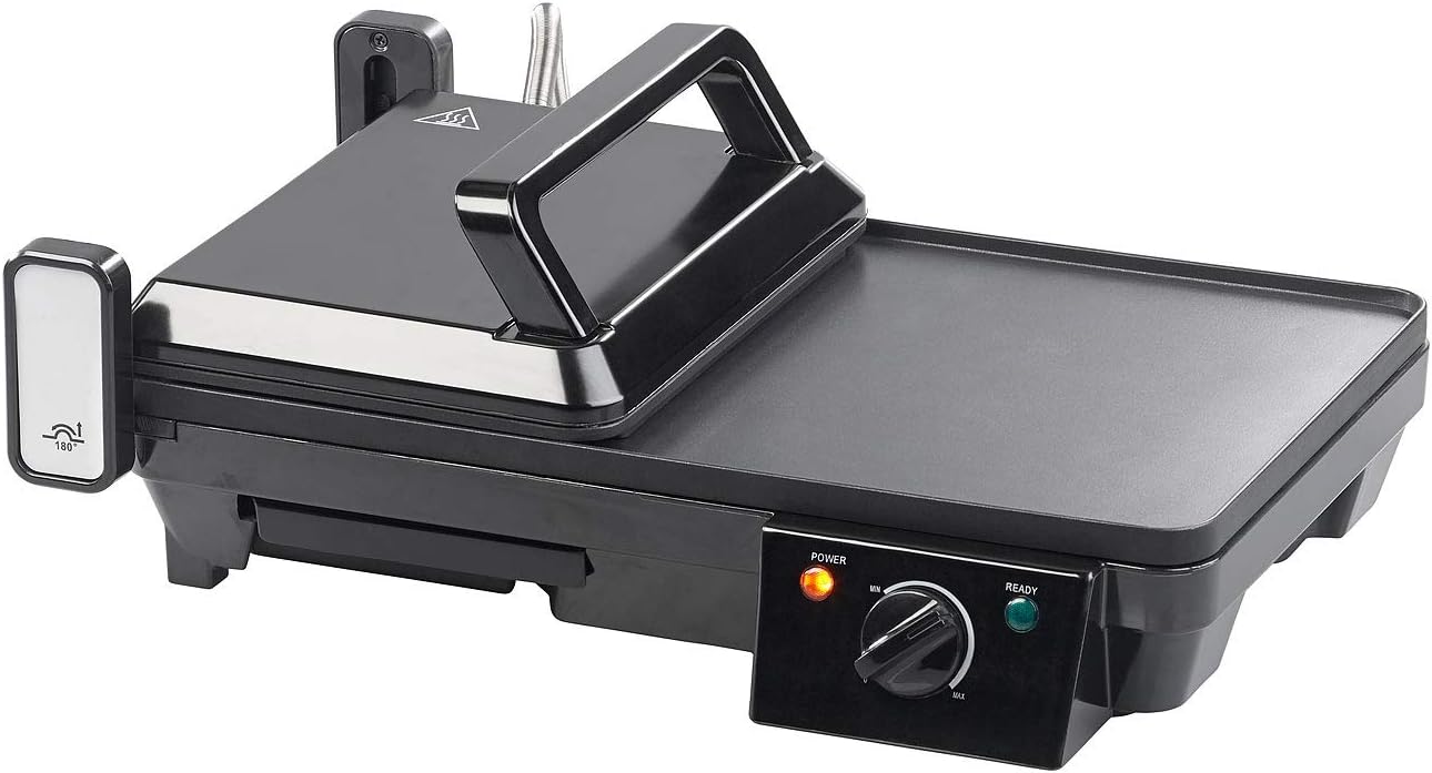 bleujardin - grille-plancha 2 en 1 2000W - table - cuisson rapide