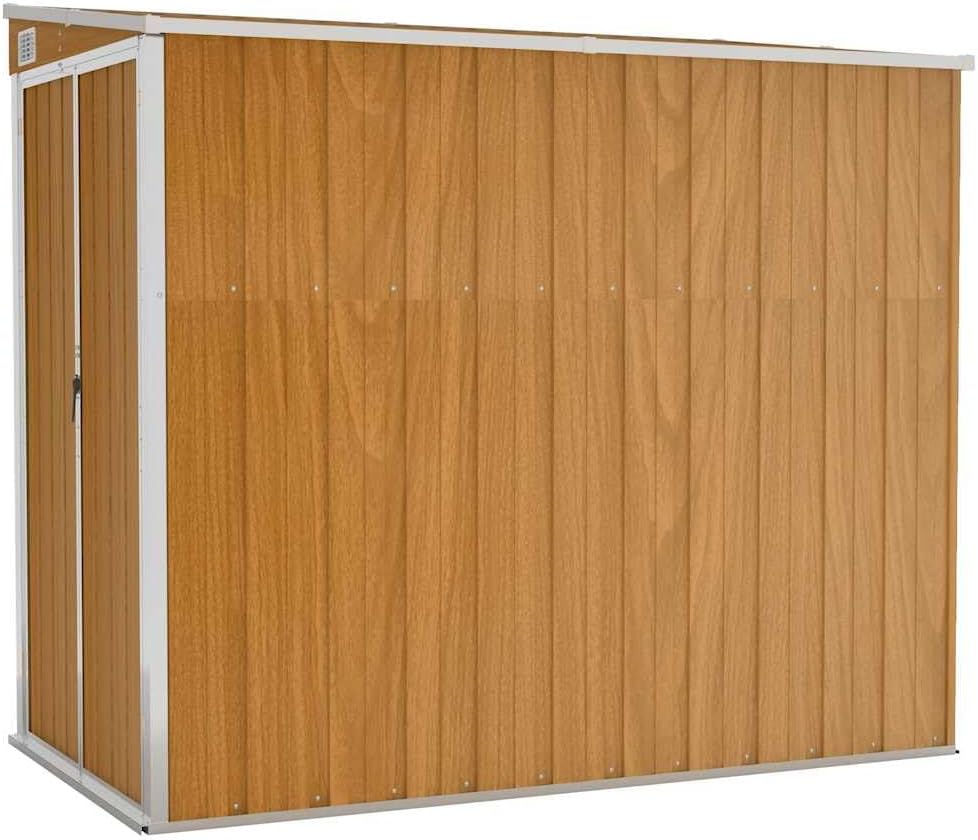 bleujardin Abri de Jardin Mural Marron 118x194x178 cm Acier galvanisé,Structures extérieures, Cabanes & abris de Jardin,316224