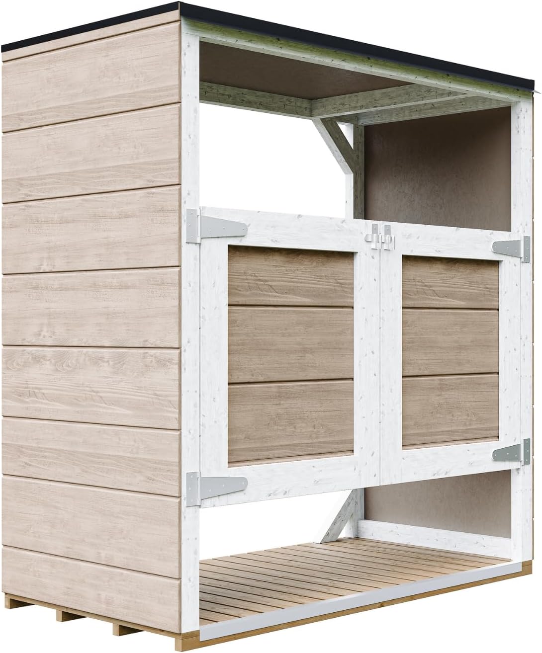 Abri de Jardin pour poubelles, Cache Poubelle extérieur 2x240L – Coffre de Rangement Exterieur, Armoire de Jardin, cabane de Jardin Exterieur – bleujardin M980A-TERRA Brown