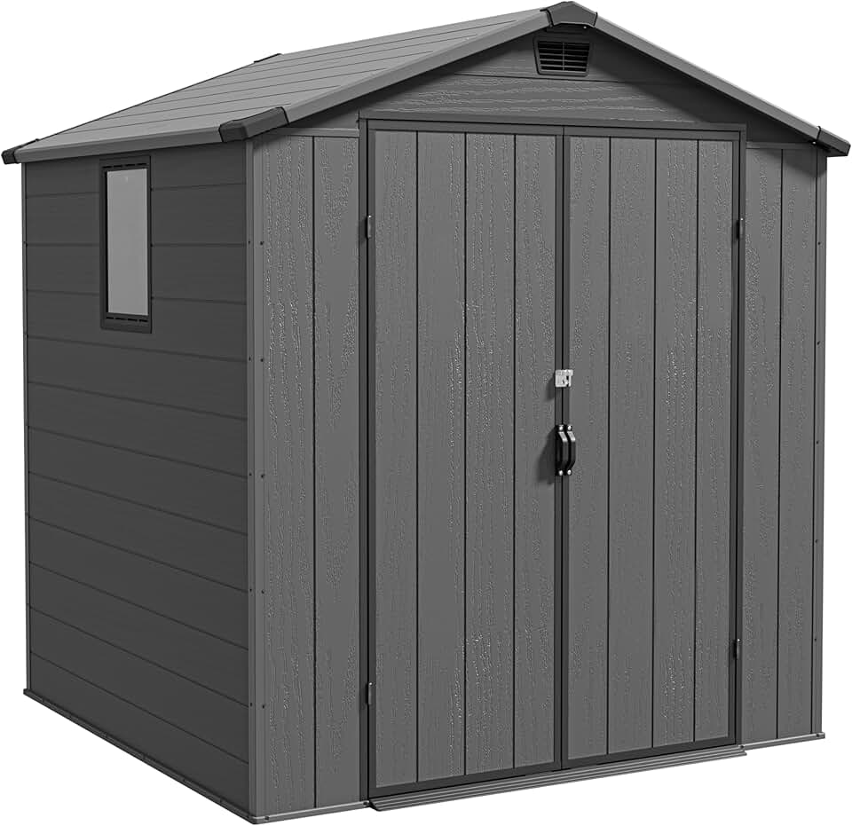 bleujardin - abri de jardin plastique 1,8x1,8m, porte verrouillable, résistant intempéries