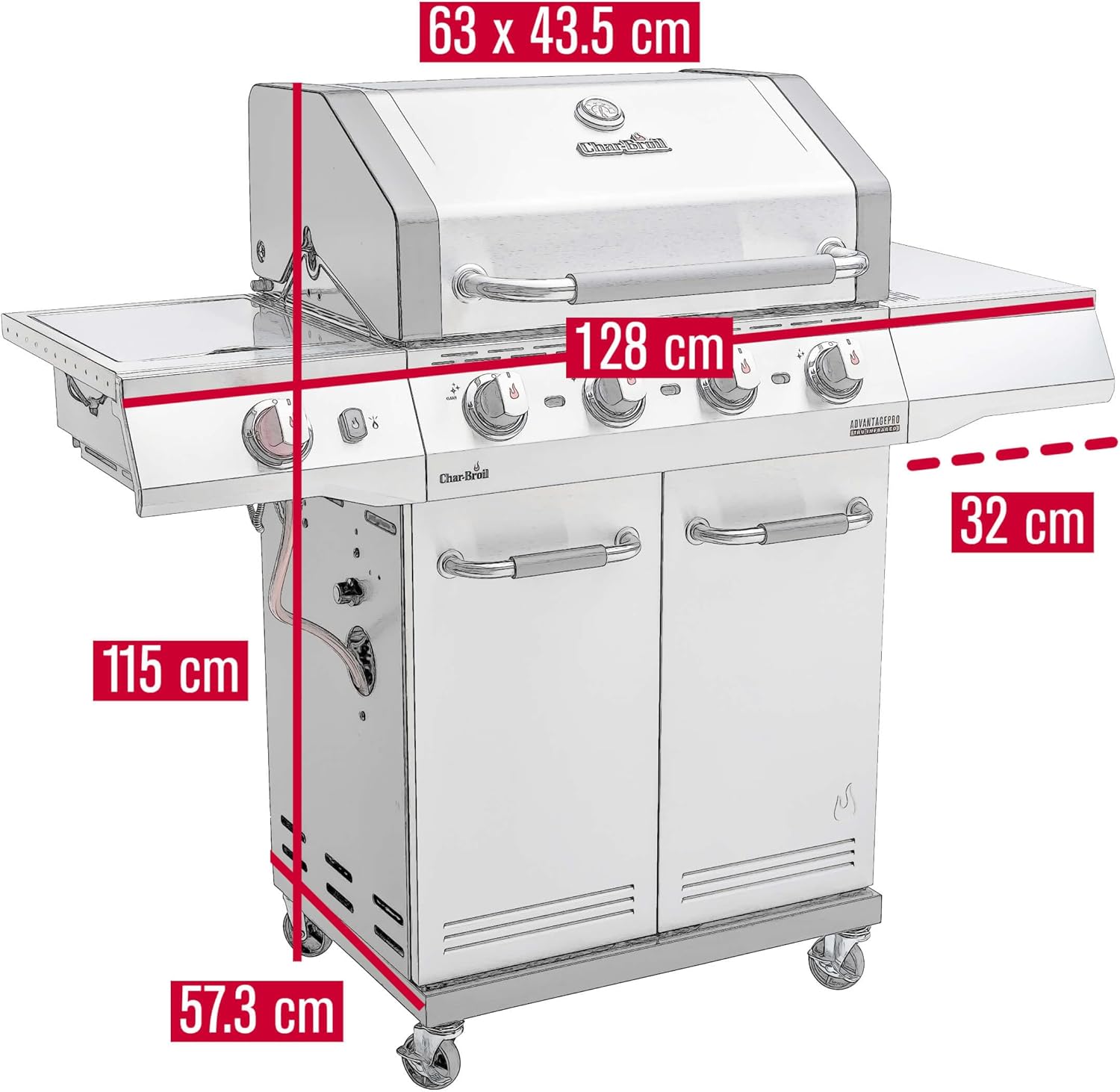 Char-Broil - Advantage PRO S 4 - 4 brûleurs, 900°C, TRU-Infrared, inox