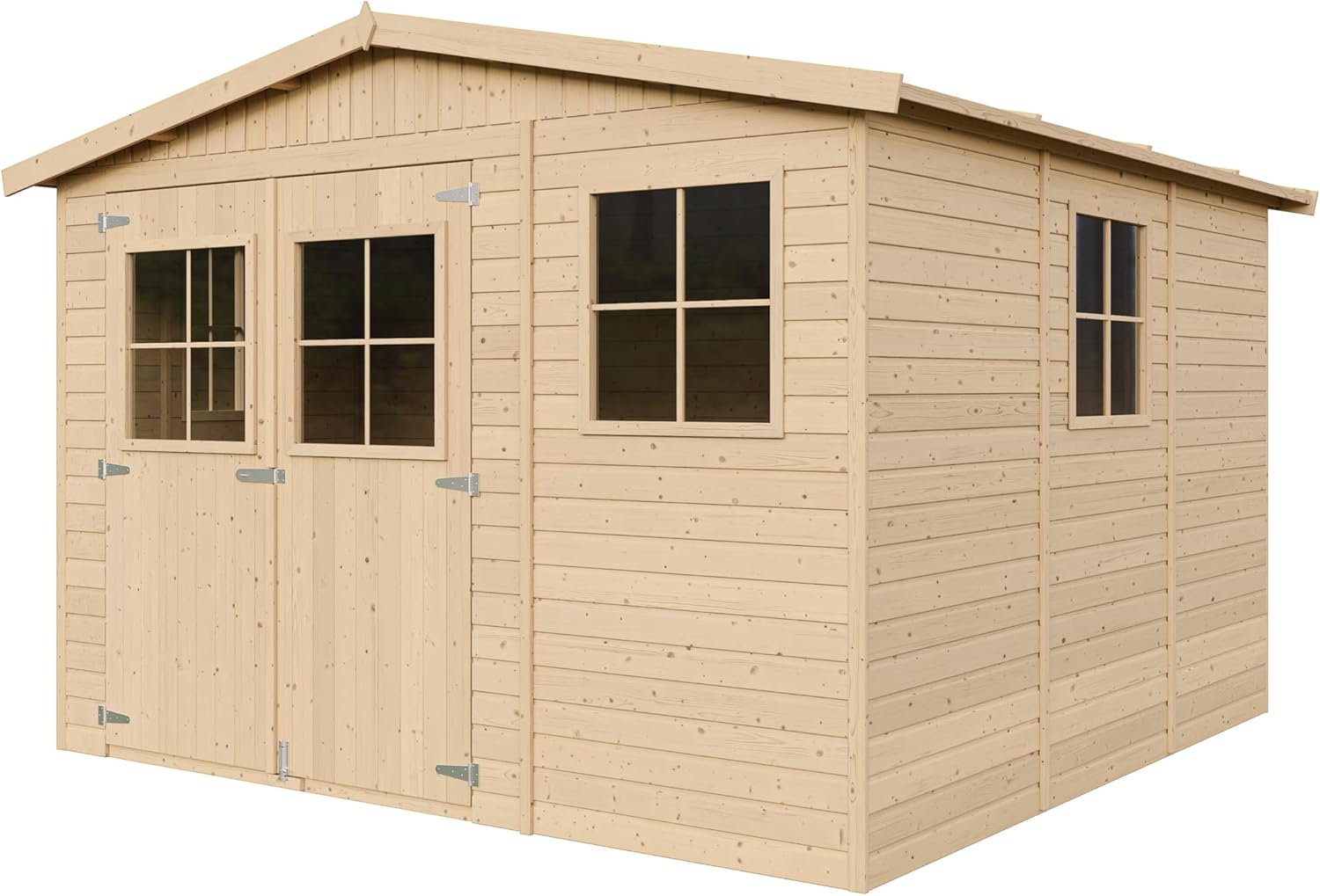 ABRI de Jardin en Bois Exterieur avec Les PLANCHERS IMPRÉGNÉ - Cabane de Jardin en Pin/épicéa- H226x316x324 cm/9 m²-Construction de Panneaux- Rangement pour vélos, Remise à Outils- bleujardin M335+M335G