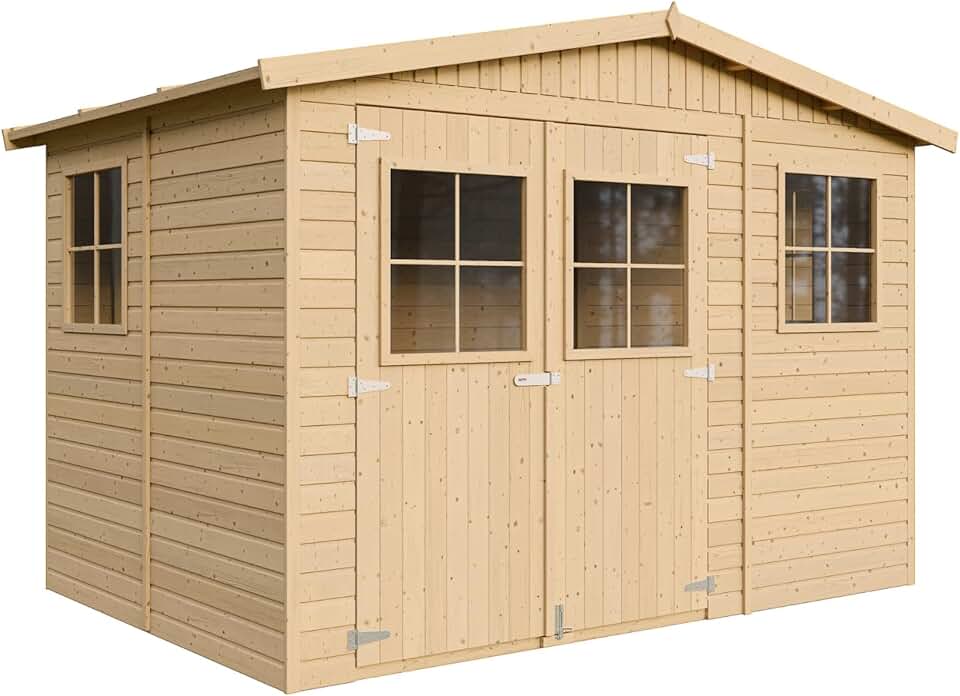Abri de jardin - bleujardin - abri de jardin bois 6 m², fenêtres, H226x324x216 cm - M334