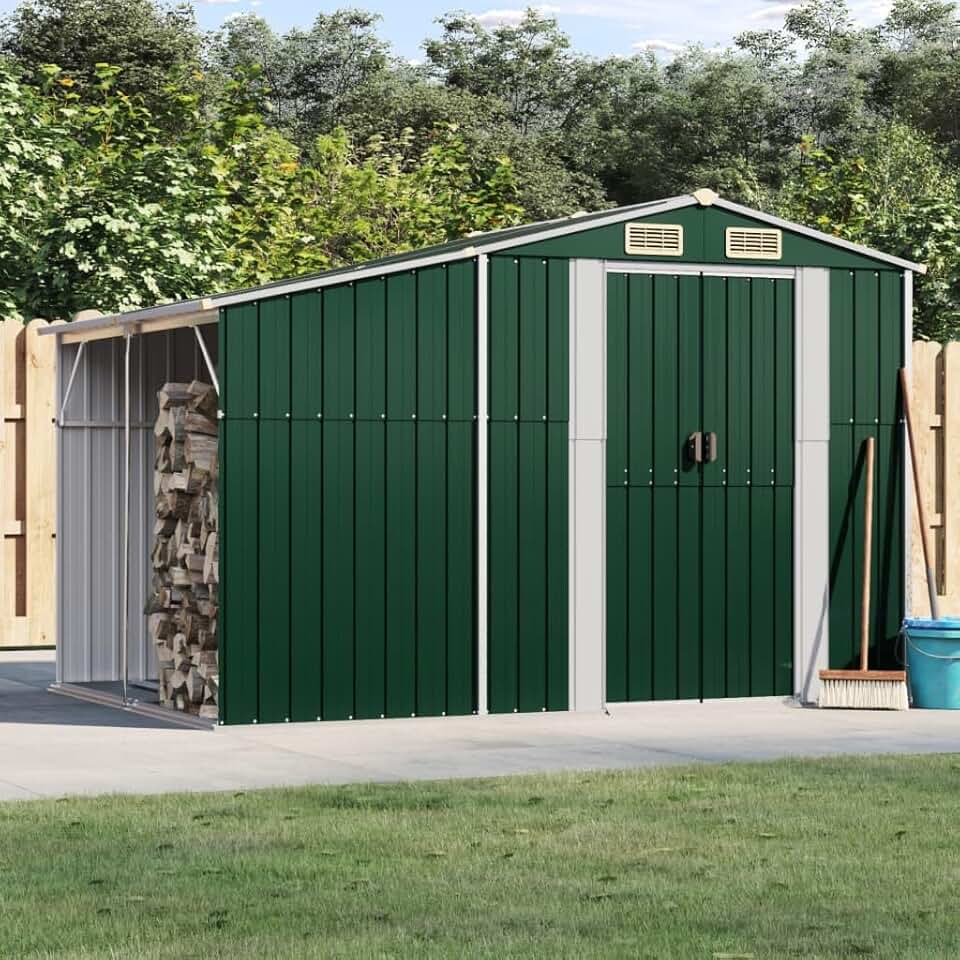 bleujardin Abri de Jardin Vert 277x192,5x179 cm Acier galvanisé,Abris De Jardin,Abri De Stockage pour Jardin,Abri D'Outils De Jardin