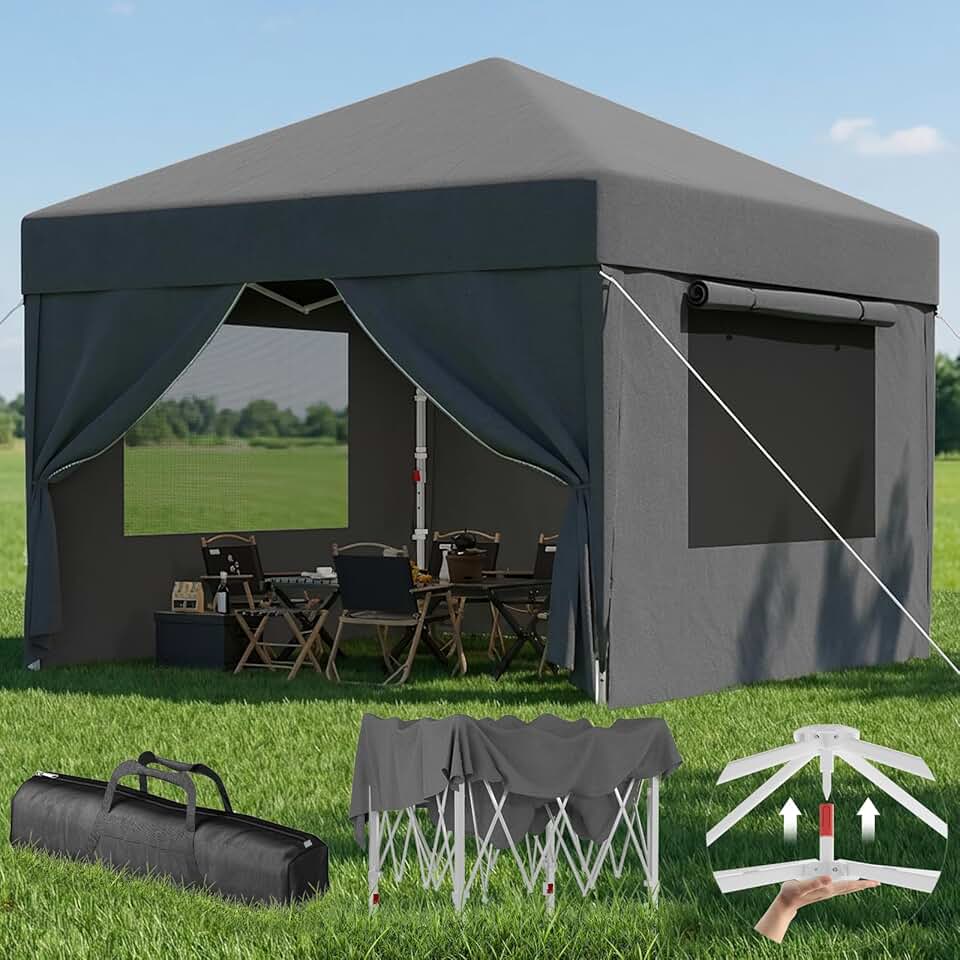 bleujardin - tonnelle pliante 3x3m - imperméable, moustiquaire, UV50+