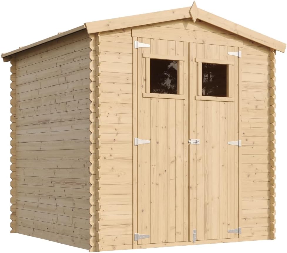 Abri de Jardin en Bois - Stockage extérieur I216xL206xH218 cm/ 3.53 m2 Petit abri à Outils, Local à vélos - bleujardin M343