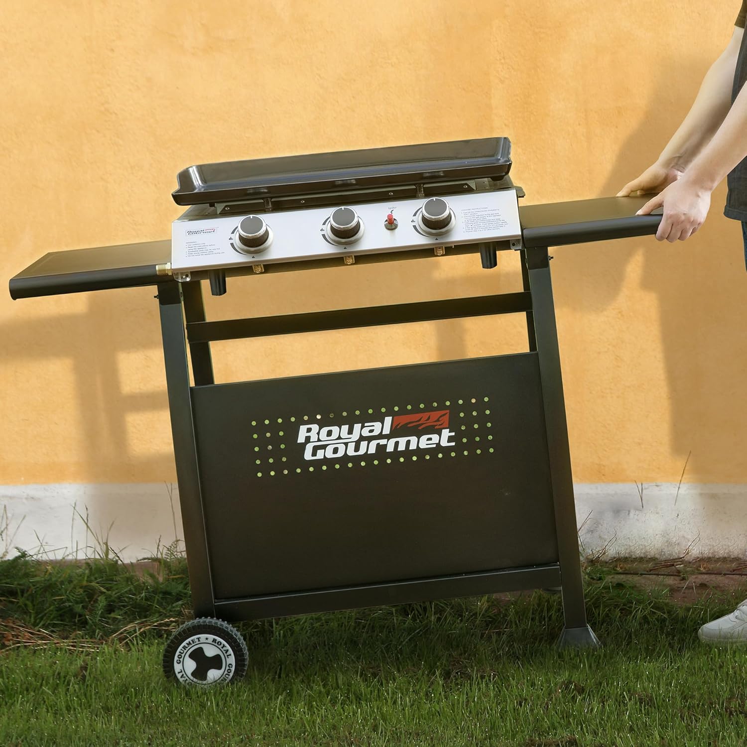 bleujardin - Plancha sur chariot 62x35,5cm - 3 brûleurs puissants 7,5kW