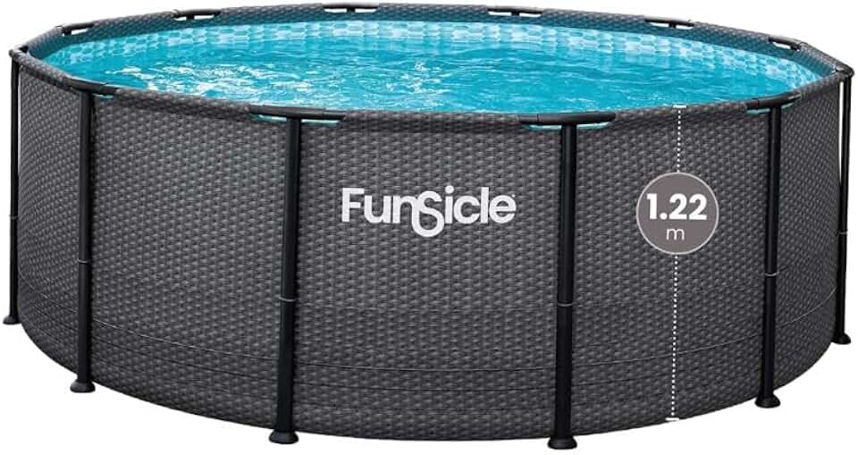 bleujardin Piscine Tubulaire Ronde Noire Ø3,66m x h1,22m