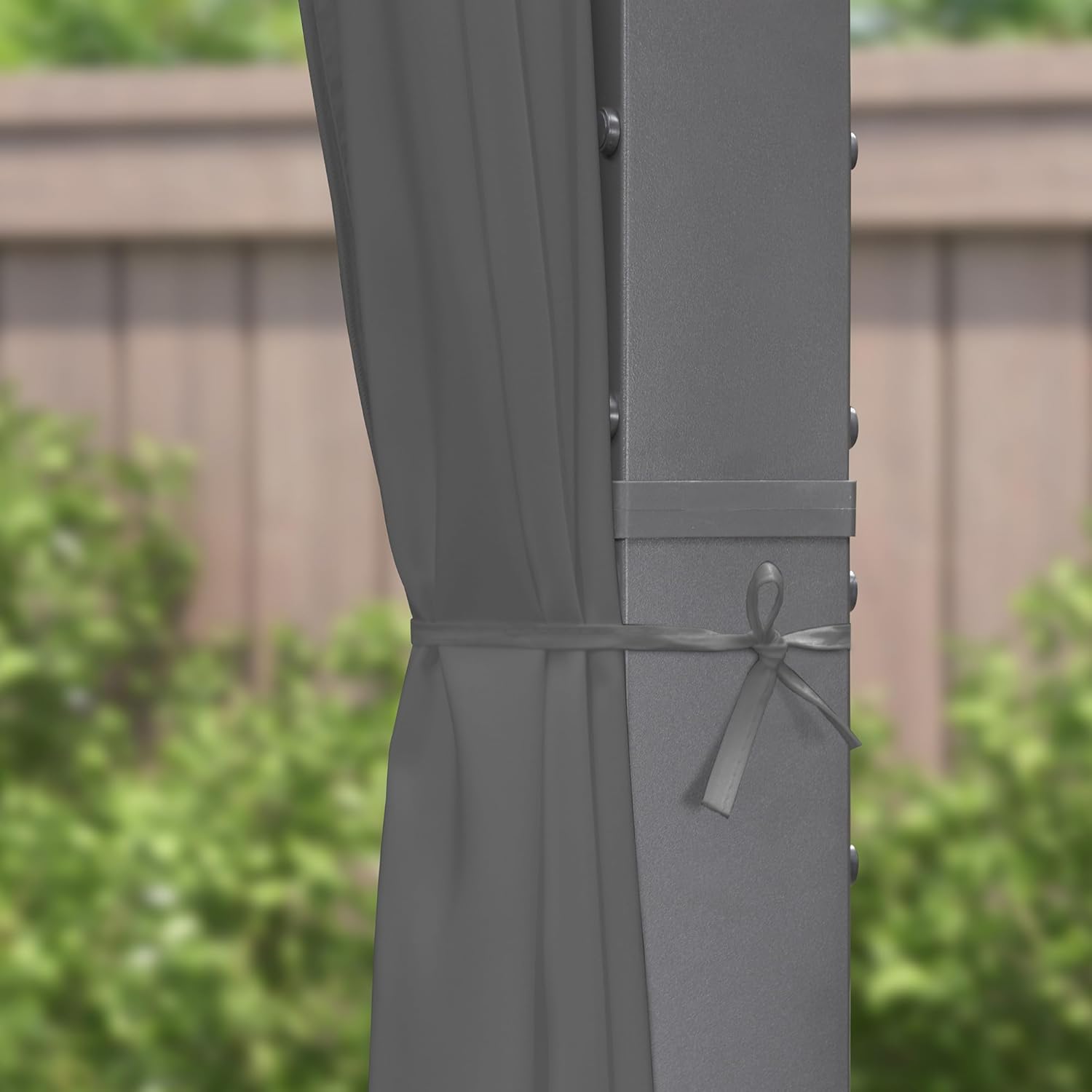 bleujardin - pergola aluminium série 4x3m rideau toit coulissant gris