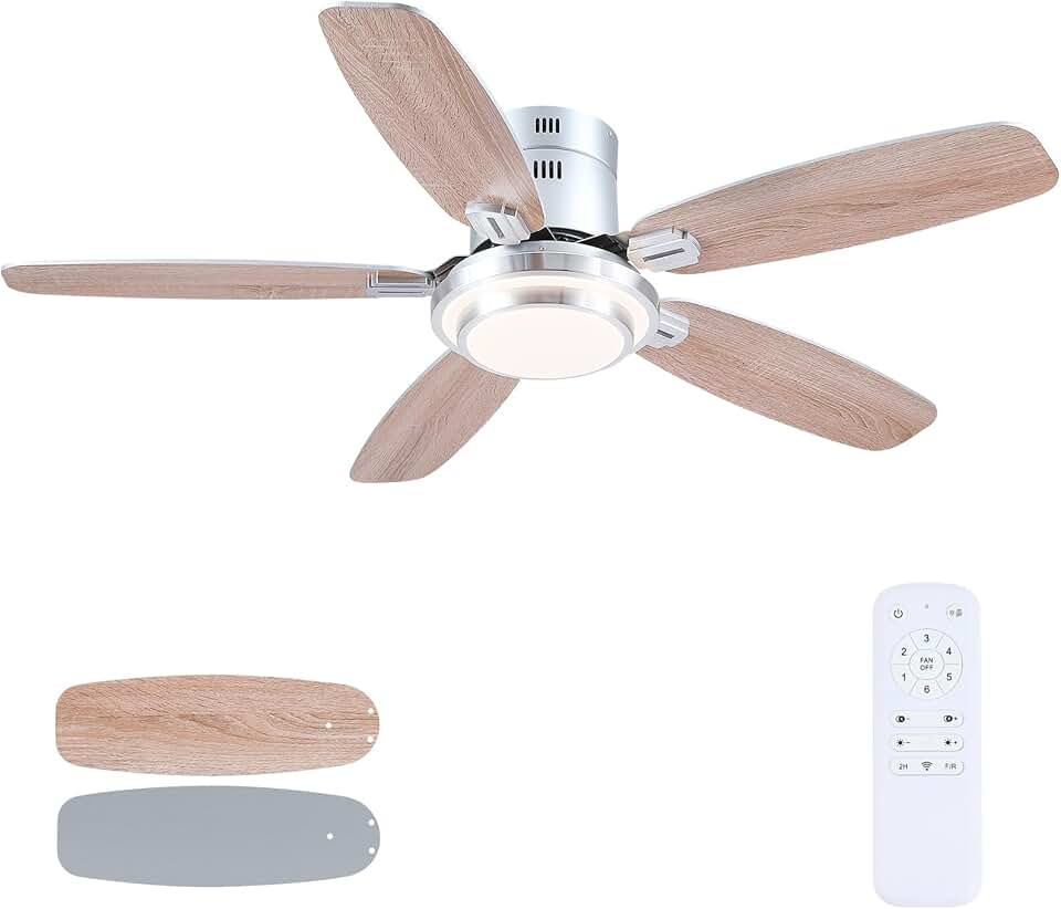 bleujardin - Ventilateur Plafond DC 127 cm, LED, télécommande, 3 pales