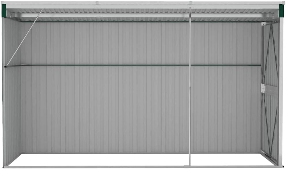 bleujardin Abri de Jardin Mural Vert 118x288x178 cm Acier galvanisé,Structures extérieures, Cabanes & abris de Jardin,316225