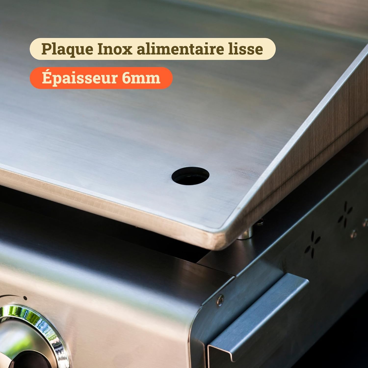 Plancha gaz inox - plaque 6 mm - cuisson semi-pro + accessoires