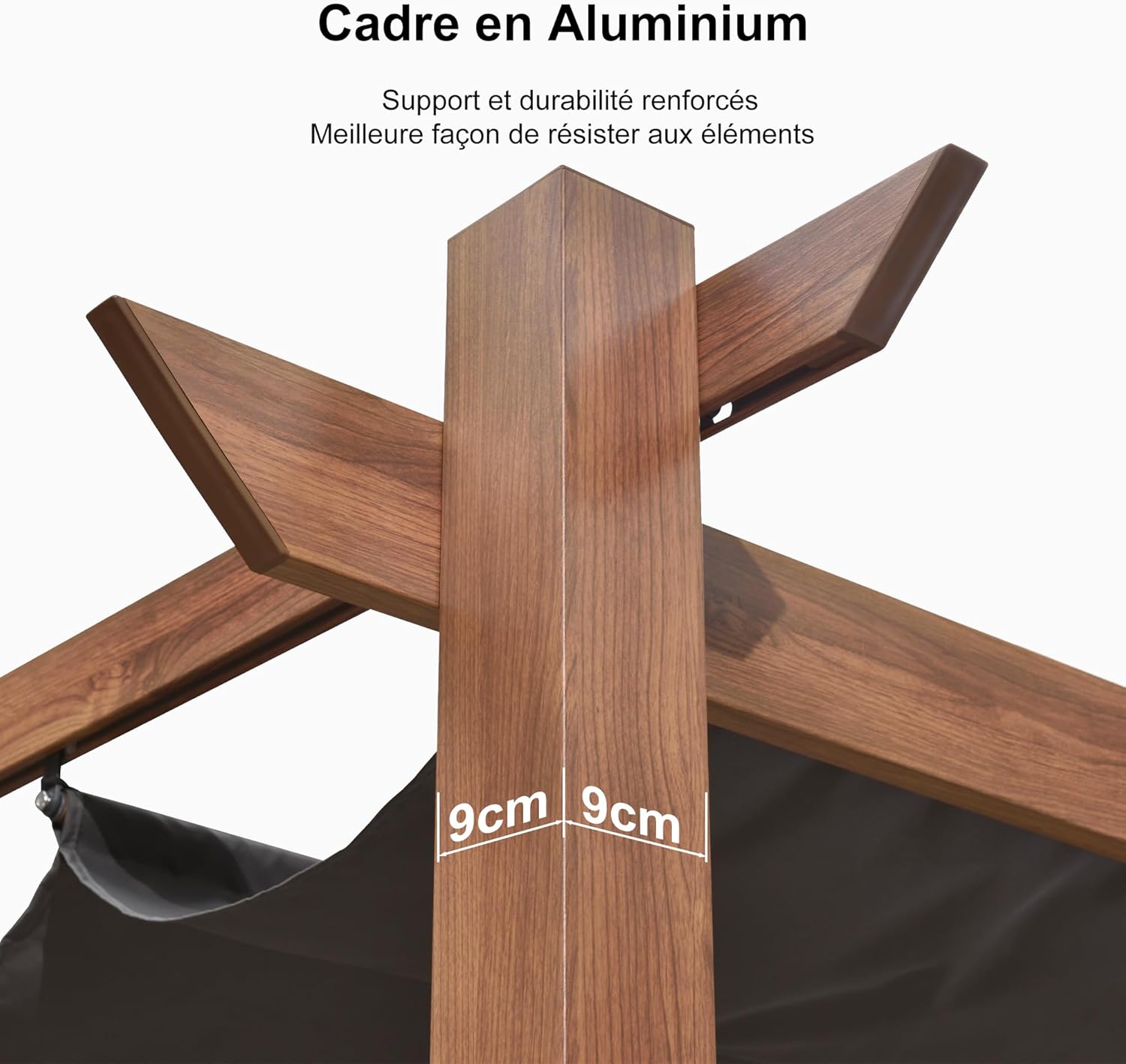 bleujardin - Pergola aluminium - 4x3m - éclairage intégré, toit rétractable