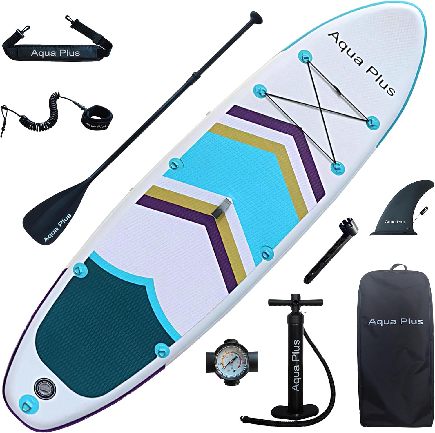bleujardin - planche SUP gonflable 15cm - pagaie, sac, pompe