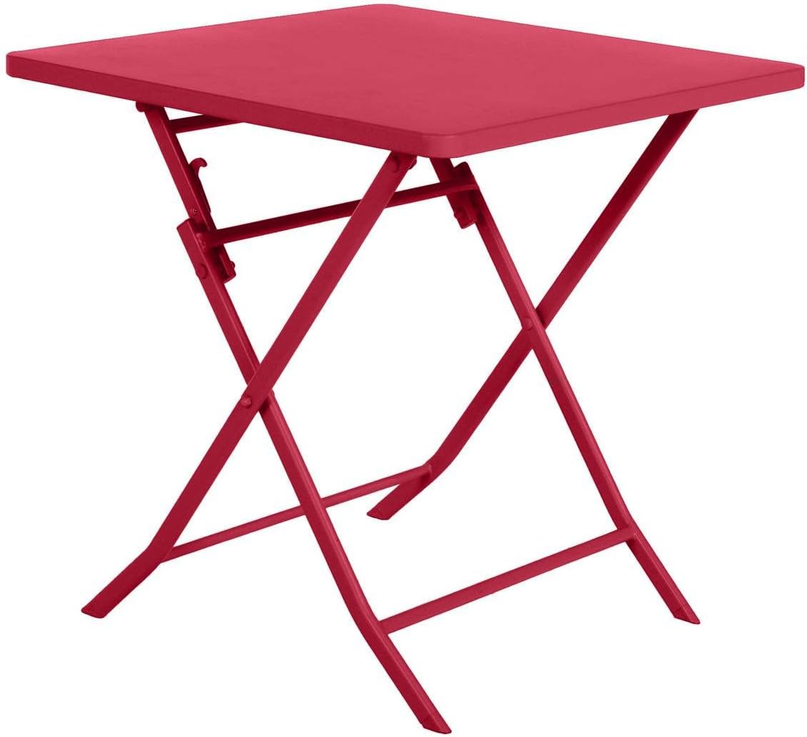bleujardin - Greensboro - 2 places 70x70 cm - table de jardin pliante acier renforcé