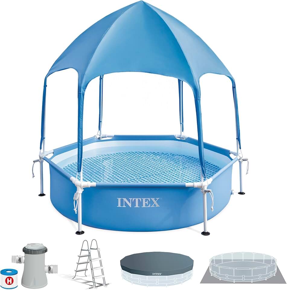 bleujardin Piscine avec Cadre en métal de 1,83 m x 38 cm - Taille d'installation : 1,83 m x 38 cm (28209NP)