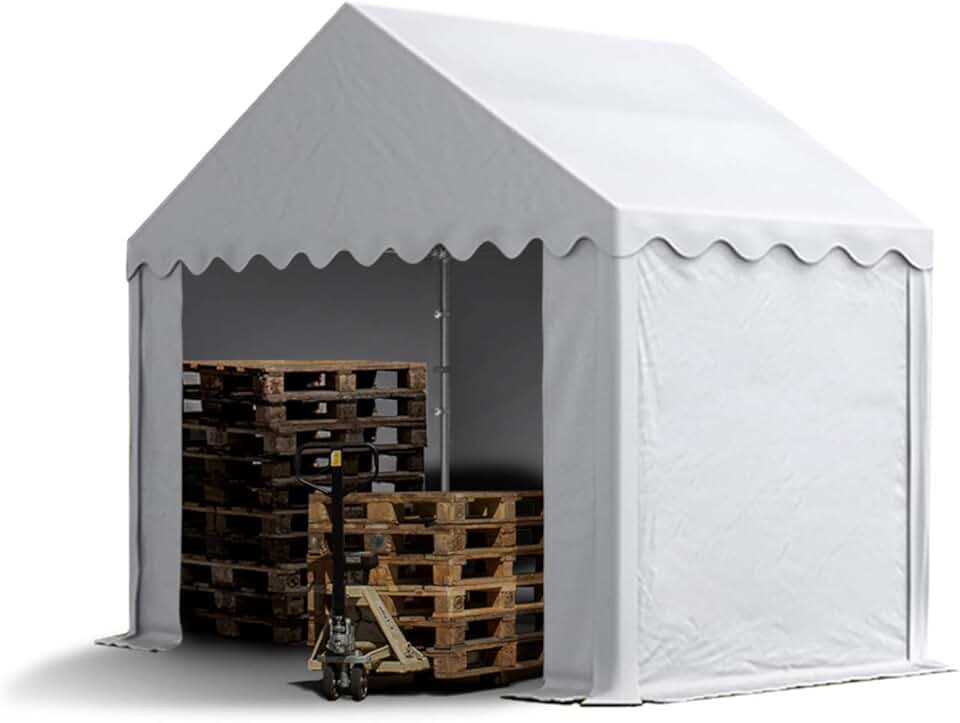 bleujardin - Tente de stockage PVC 3x2m, bâche imperméable blanche, 700N