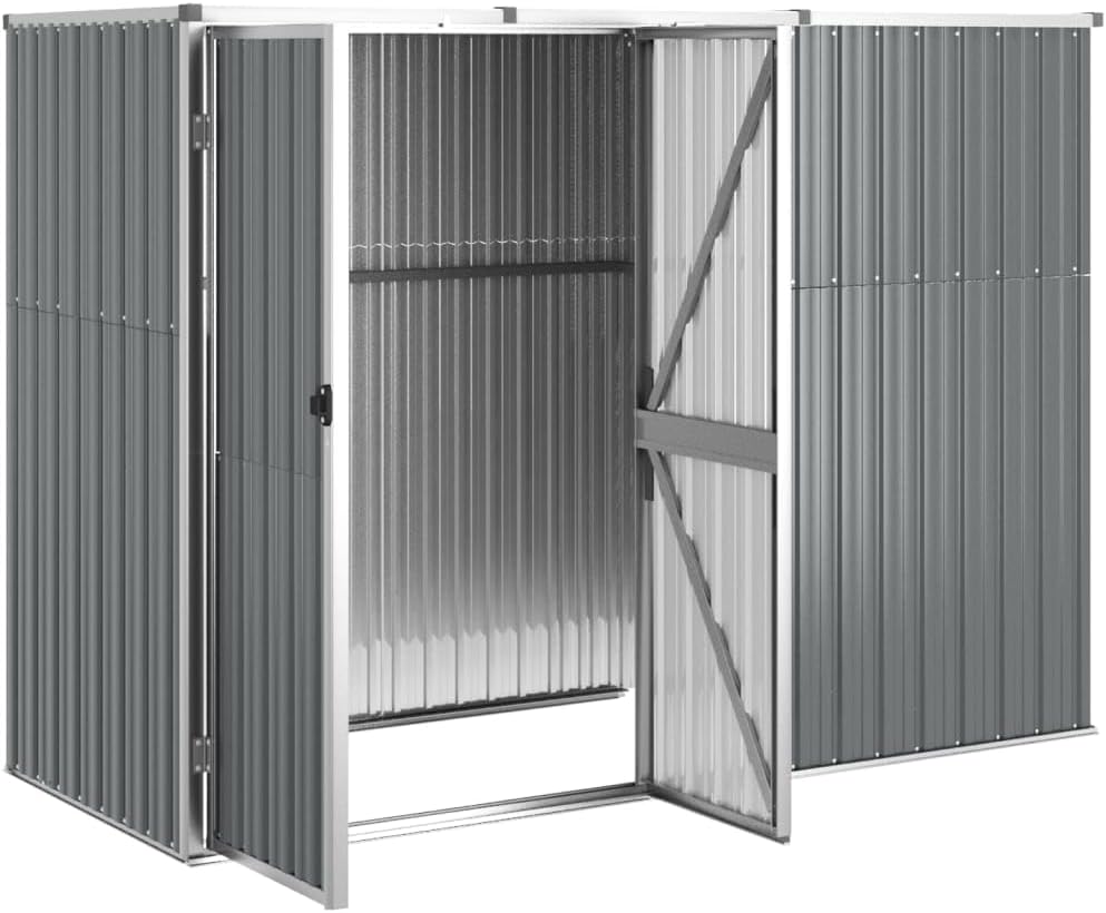 bleujardin Abri à Outils de Jardin Gris 225x89x161 cm Acier galvanisé, Maison & Jardin, Pelouses & Jardins, Vie en extérieur, Structures extérieures, Cabanes & abris de Jardin, Gris, (Poids 36.62KG)