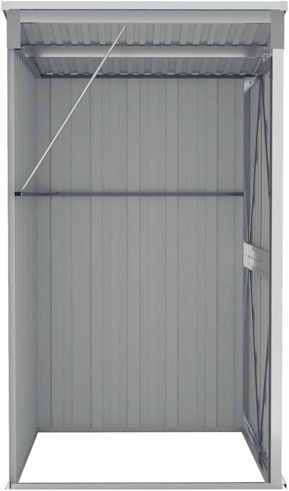bleujardin Remise de Jardin Murale Gris 118x100x178 cm Acier galvanisé,Structures extérieures, Cabanes & abris de Jardin,316218