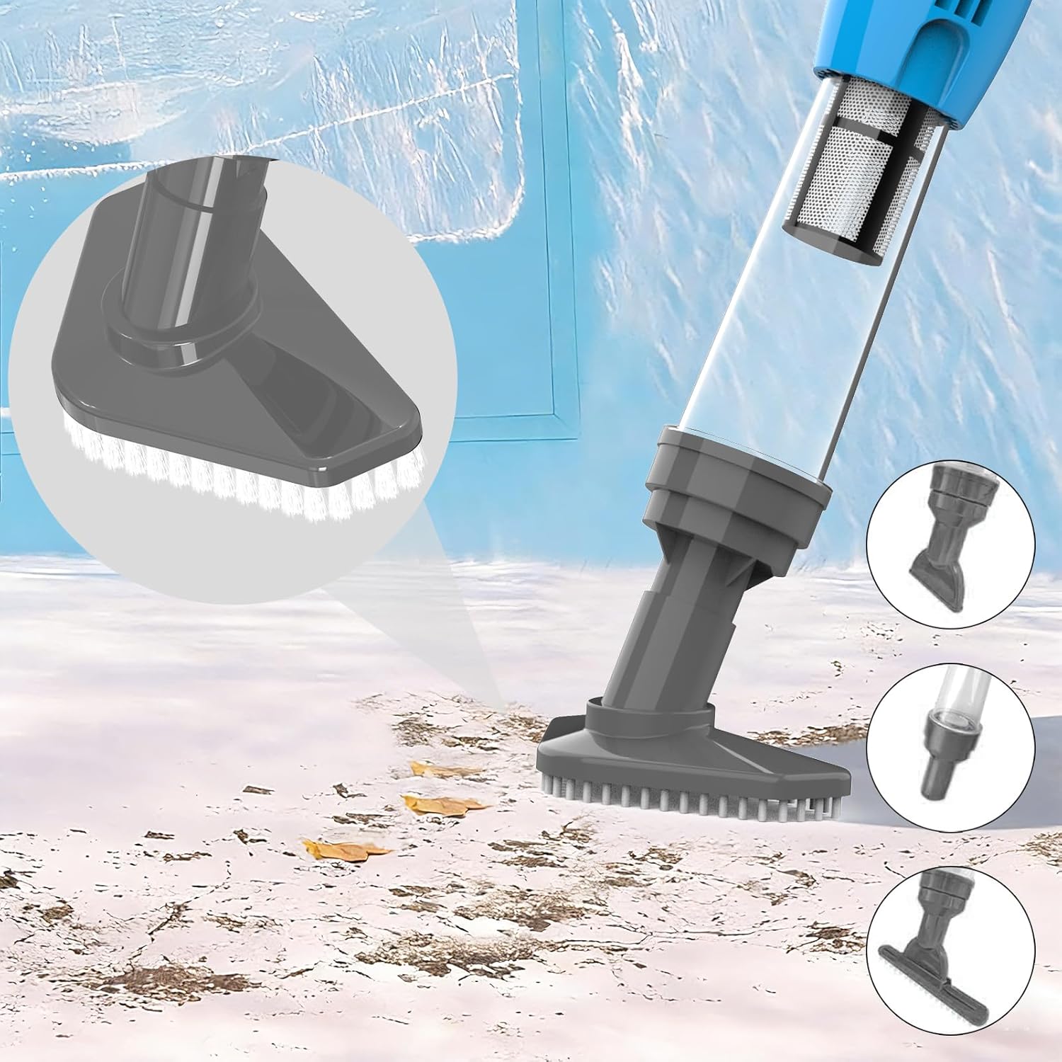 Aspirateur de Piscine sans Fil - Portable, Rechargeable, idéal pour spa, petite piscine, Jaccuzi, Gris PZ-3000