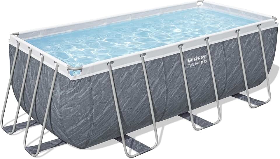 bleujardin - Steel Pro Max piscine hors sol - 412x201x122 cm - gris