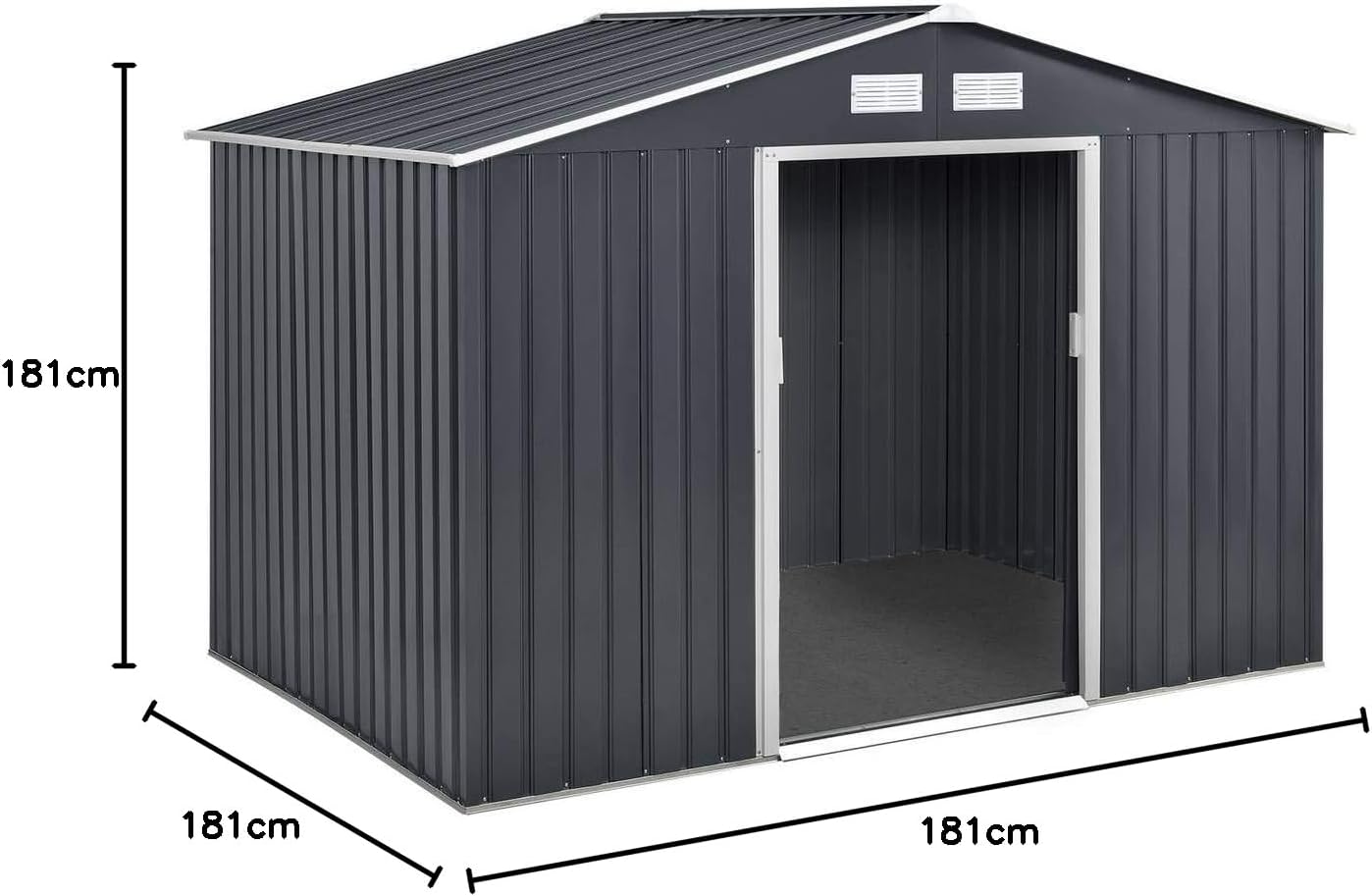 bleujardin - Vegas - 5.29m² - abri de jardin métal gris - 1299_93415