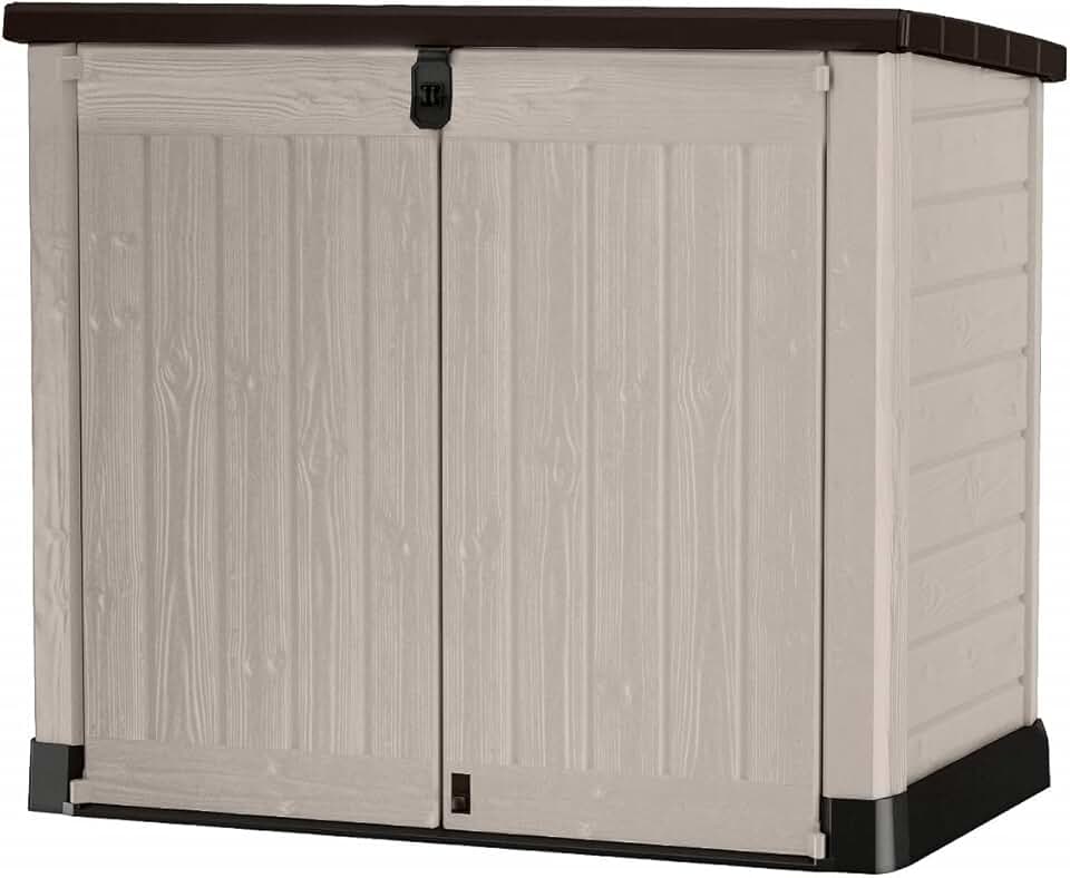 bleujardin - Range SIO Pro - 1200L - Abri poubelle horizontal beige