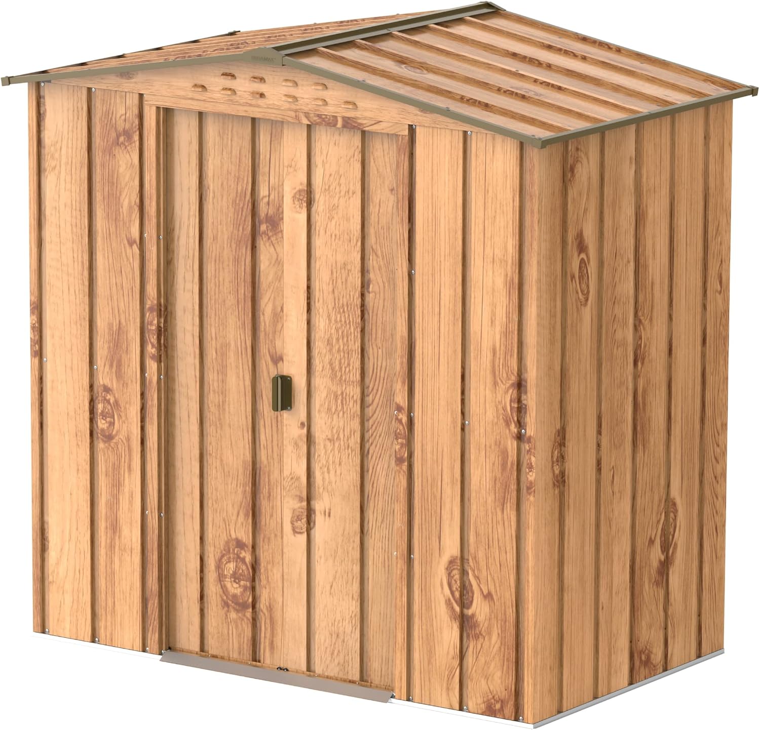 bleujardin TOP Shed 6 x 4 (2.17 m²) Abri de jardin en métal, fabriqué en acier galvanisé, structure de toit renforcée, abri de jardin en métal sans entretien et résistant aux intempéries, Grain de bois