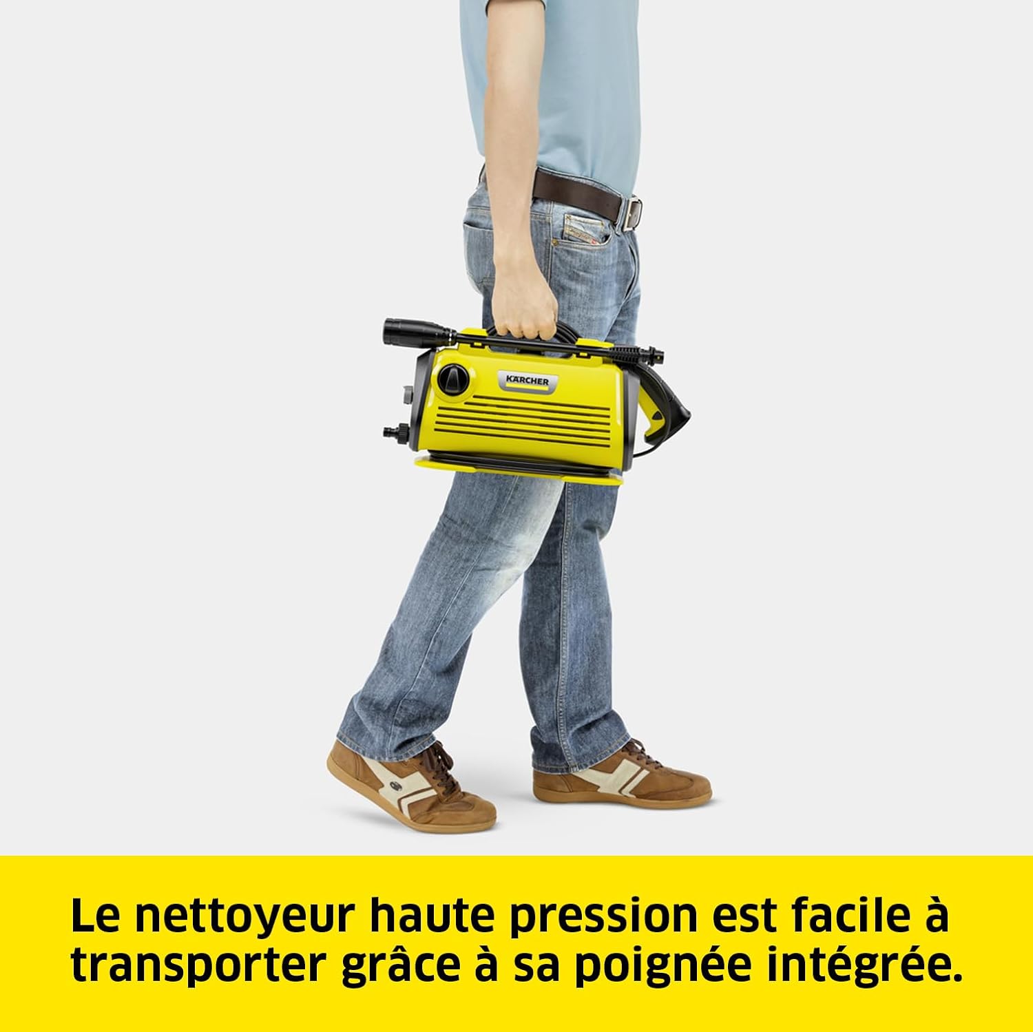 bleujardin Nettoyeur Haute Pression K 3 Horizontal Plus Home, Pression : Max. 120 Bar, Débit : 380 l/h, Surface : 25 m²/h, Filtre à Eau, Poids : 3,6 kg, Flexible et Pistolet, Lance, Rotabuse, Home Kit