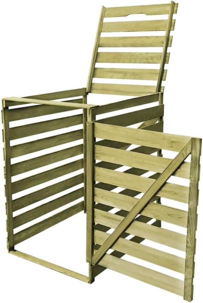 bleujardin Cache-Poubelle Simple Abri de Poubelle de Jardin Déchets Bois Imprégné