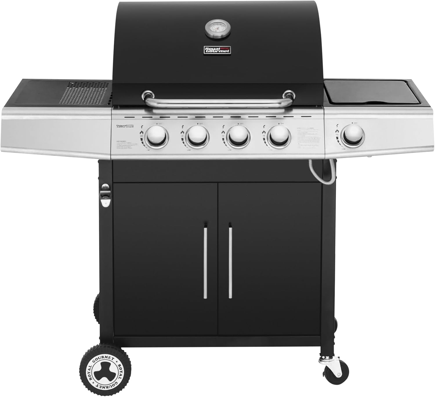 bleujardin – Barbecue Série 4+1 – 14,5kW, inox, tablettes, 2 portes