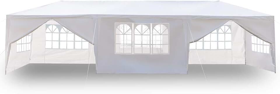 bleujardin - tonnelle pliante série PE - 3x9m - imperméable, 8 parois, anti-UV, bâche épaisse