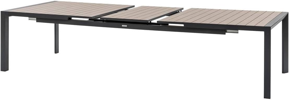 bleujardin - Evasion - grande table extensible 14 places - aluminium effet bois, rallonge, extérieur