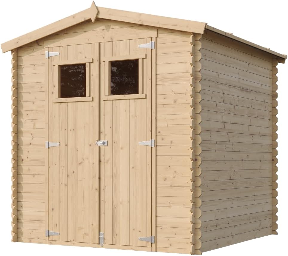 Abri de Jardin en Bois - Stockage extérieur I216xL206xH218 cm/ 3.53 m2 Petit abri à Outils, Local à vélos - bleujardin M343