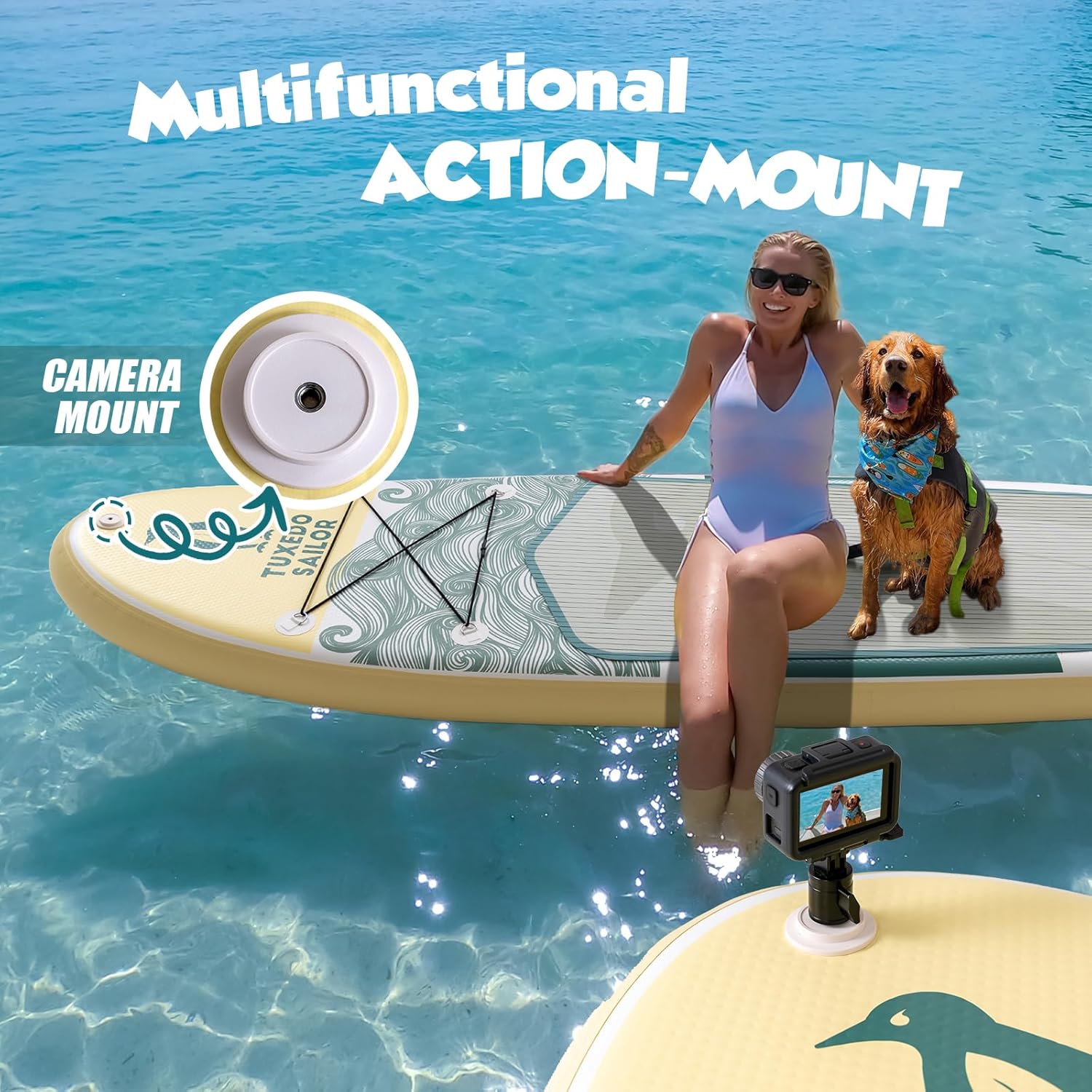 bleujardin - Paddle gonflable adulte - planche SUP avec accessoires complets