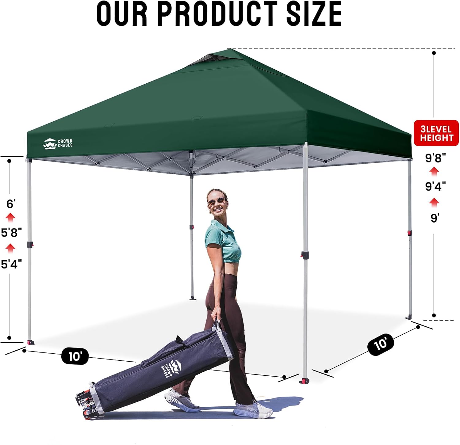 bleujardin - tonnelle pliante - 3x3m - imperméable, UPF 50+, vert, sac