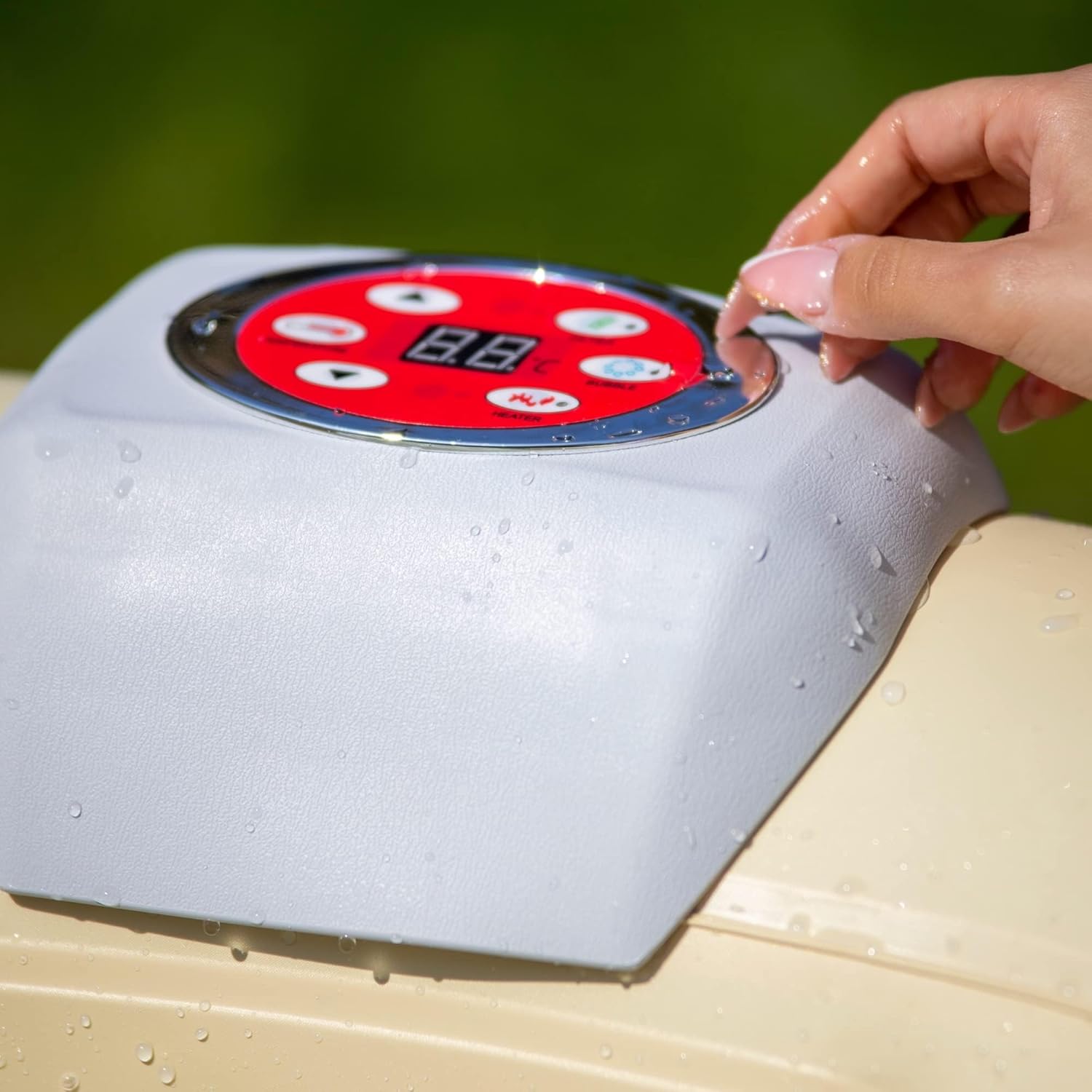 bleujardin - Bain à remous Ovale - 190x120x65 cm - Pompe 30 W, 550 L