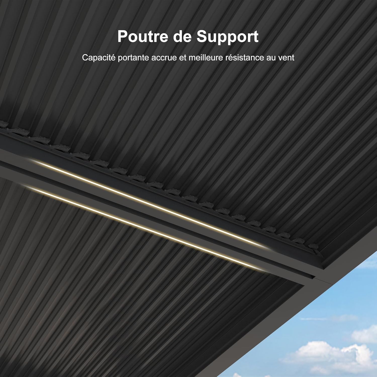bleujardin - pergola bioclimatique - 4,6x3,3 m - lames orientables, aluminium