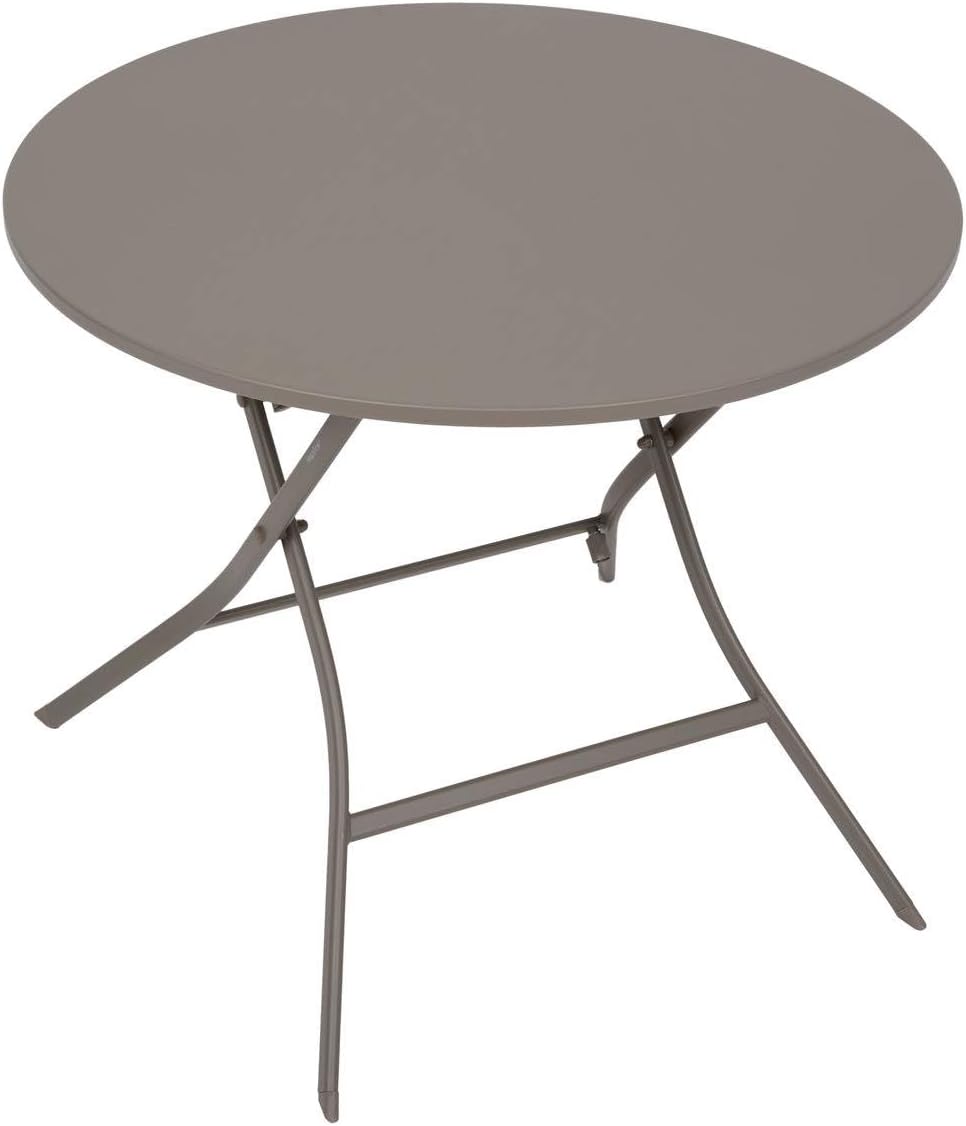 bleujardin - Greensboro - table pliante ronde acier antirouille 4 places