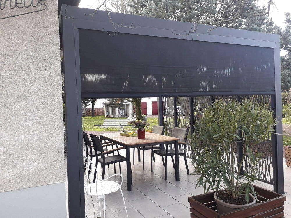 Pergola bioclimatique aluminium gris 10.80m², lames orientables PER36M30RBI