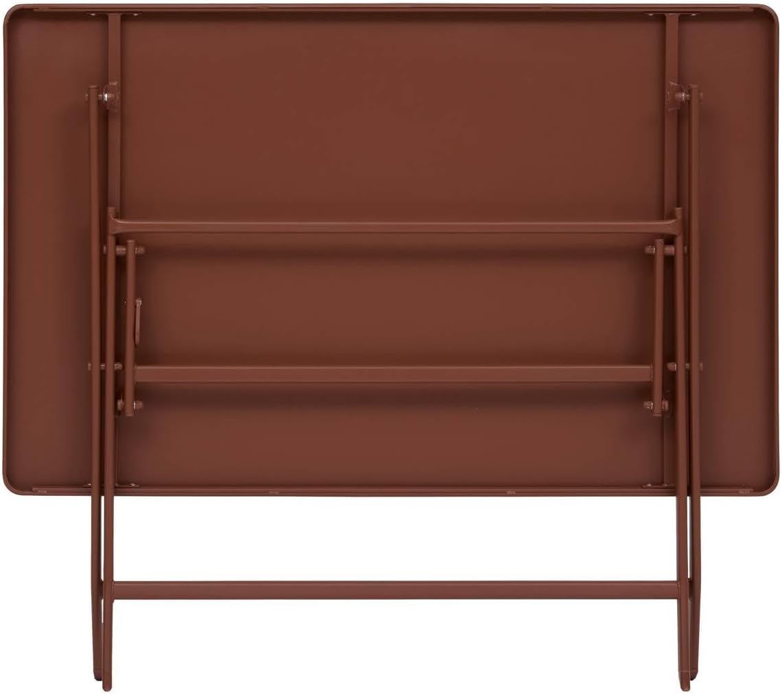 bleujardin - Greensboro - 110x70 cm - table pliante 4 places acier acajou
