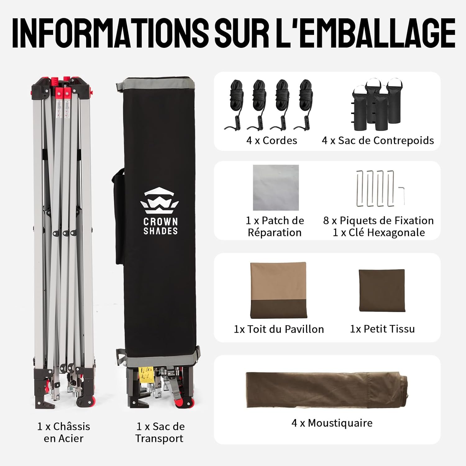 bleujardin Tonnelle de Jardin 4 x 4 m, Pop Up Gezebo Exterieur Imperméable, Abri de Jardin Réglable en Hauteur, Double Toit avec Côtés en Maille Zippée, Sac de Transport, Beige