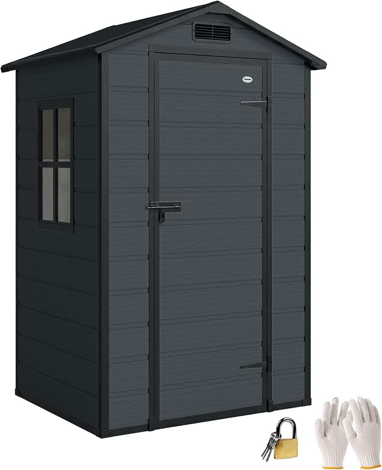 bleujardin - abri de jardin 1,09 m² - PP, aluminium, plancher, porte sécurisée