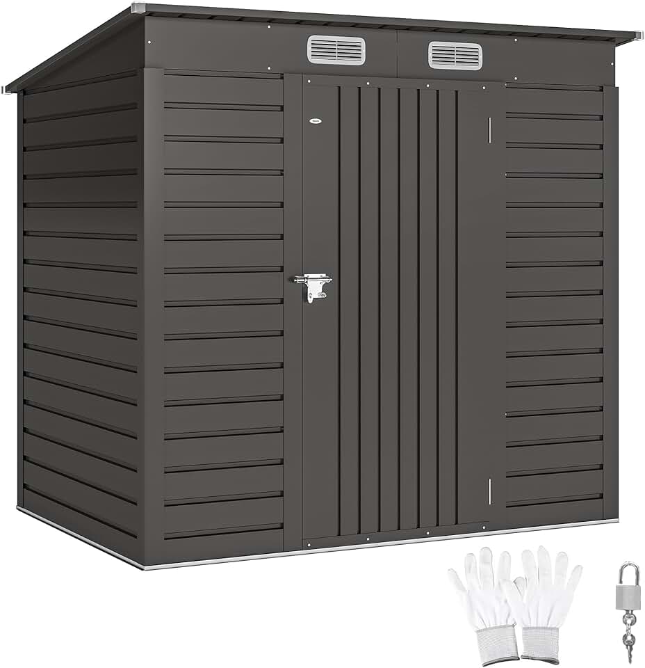 bleujardin - Abri de jardin métal - 191x130x183cm - acier galvanisé, portes verrouillables, aérations